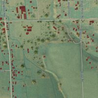Second close-up of the map of Ferndale, Oregon print showing more streets and buildings