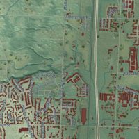 Second close-up of the map of Ferndale, Washington print showing more streets and buildings