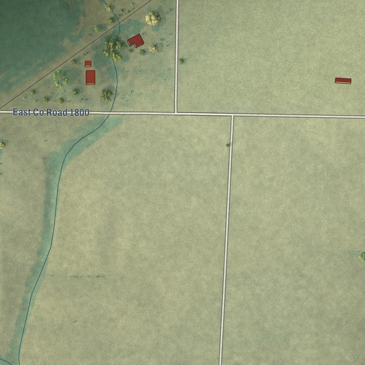 Second close-up of the map of Ferris, Illinois print showing more streets and buildings