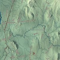Close-up of the map of Ferrisburgh, Vermont print showing terrain and local geography