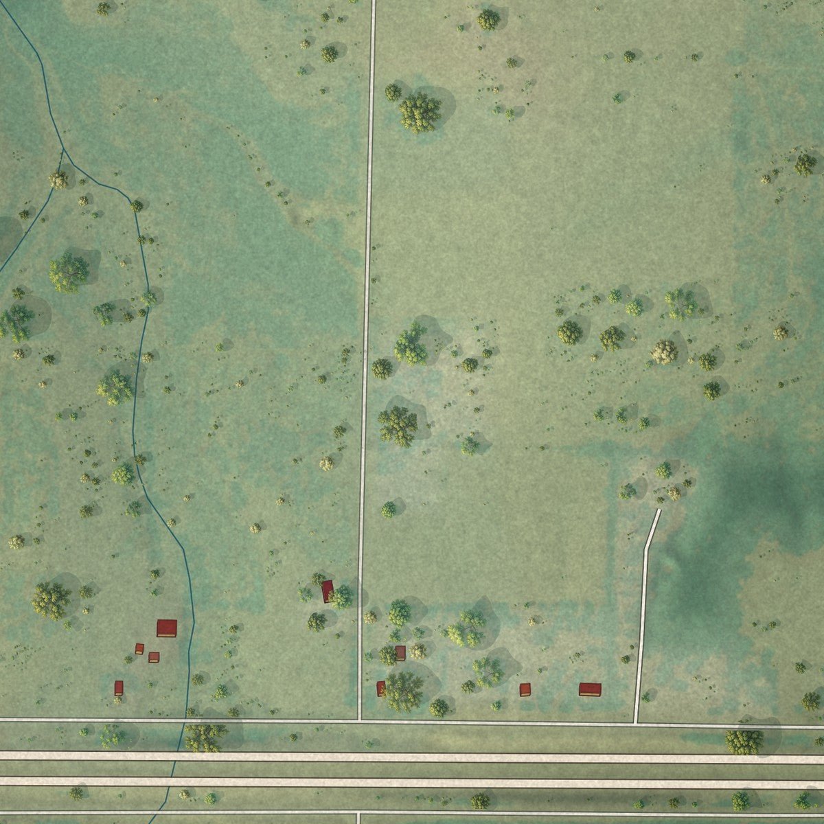 Second close-up of the map of Fidelity, Missouri print showing more streets and buildings