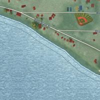 Second close-up of the map of Fife Lake, Michigan print showing more streets and buildings