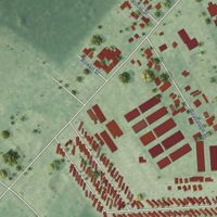 Second close-up of the map of Fifth Street, Texas print showing more streets and buildings