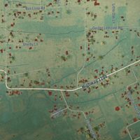 Second close-up of the map of Fifth Ward, Louisiana print showing more streets and buildings