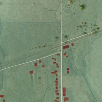 Second close-up of the map of Fillmore, Indiana print showing more streets and buildings