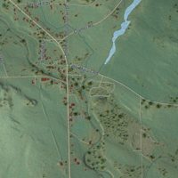Second close-up of the map of Finland, Minnesota print showing more streets and buildings