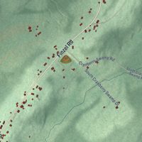 Second close-up of the map of Finzel, Maryland print showing more streets and buildings