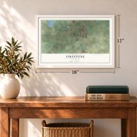 Firestone, Colorado map, 12 x 18 inch print in a white frame in an entryway
