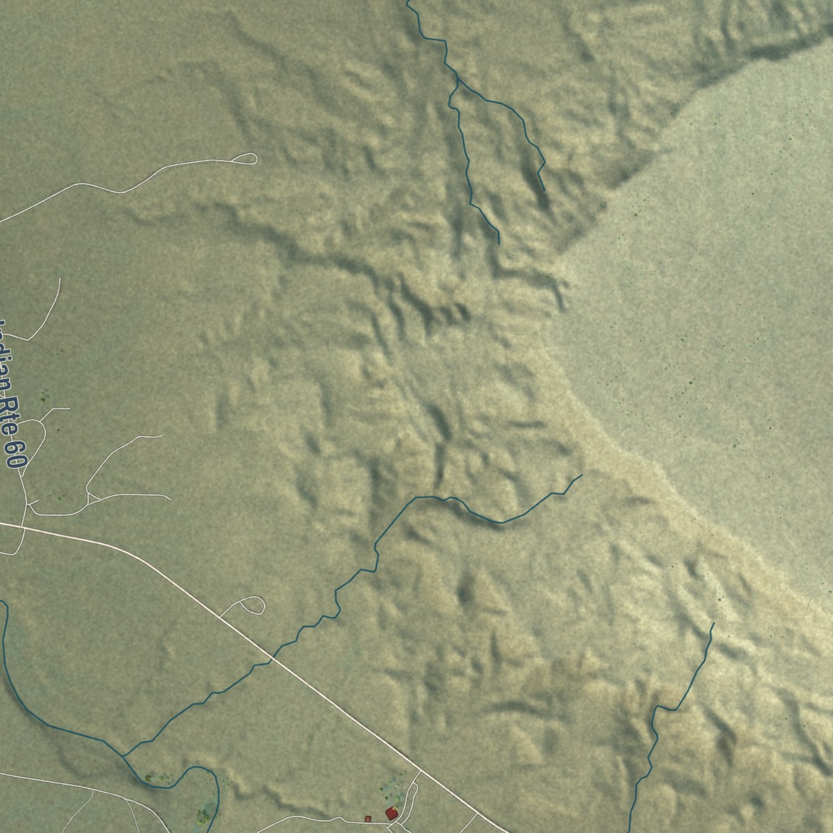 Second close-up of the map of First Mesa, Arizona print showing more streets and buildings