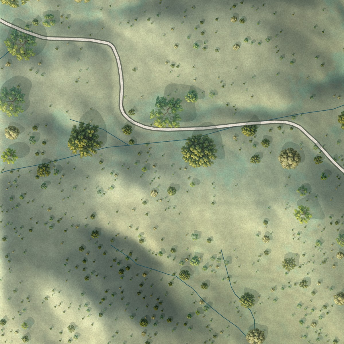 Second close-up of the map of Fish Camp, California print showing more streets and buildings