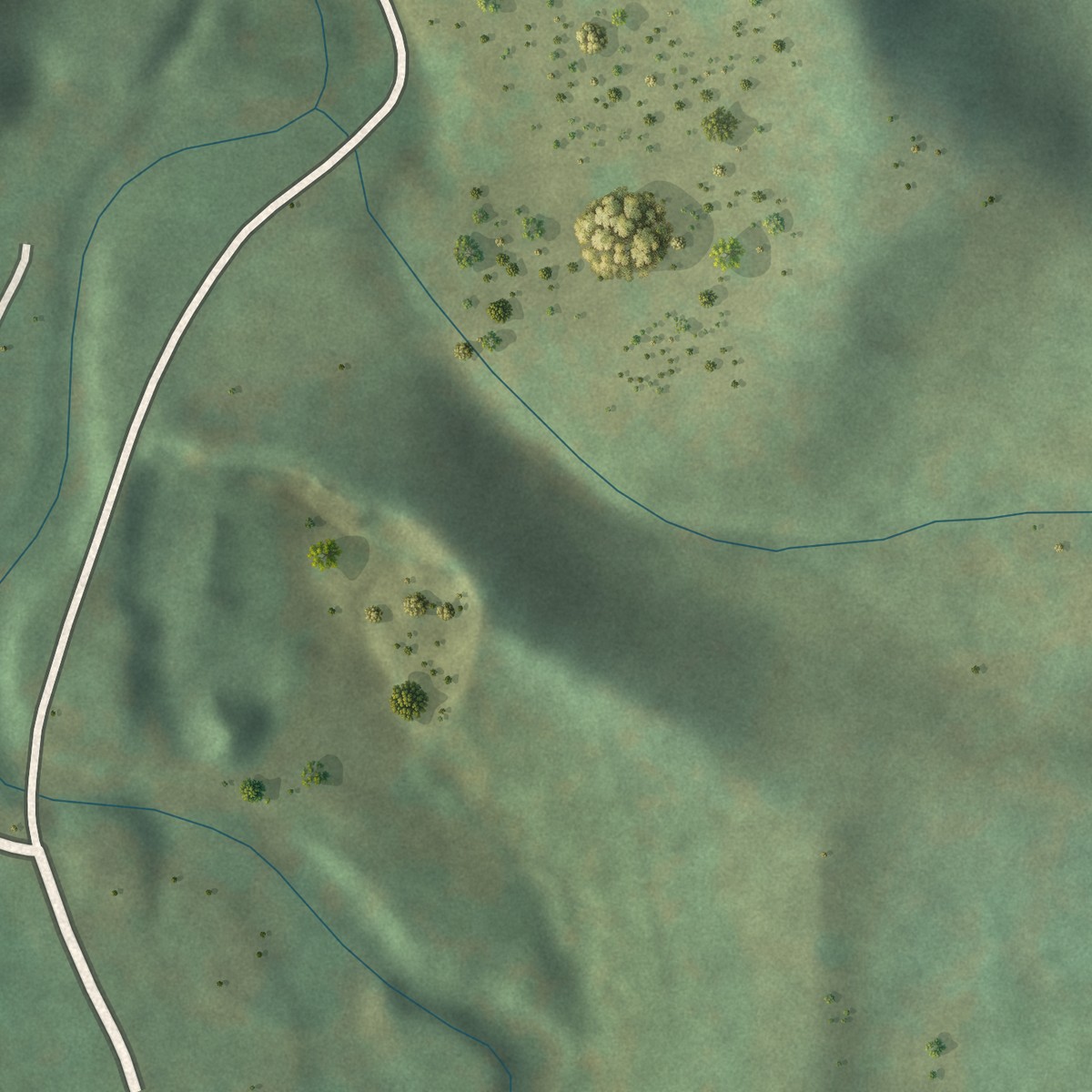 Second close-up of the map of Fisherville, Pennsylvania print showing more streets and buildings