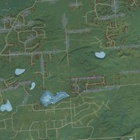 Second close-up of the map of Fishhook, Alaska print showing more streets and buildings