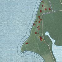 Second close-up of the map of Fishing Creek, Maryland print showing more streets and buildings