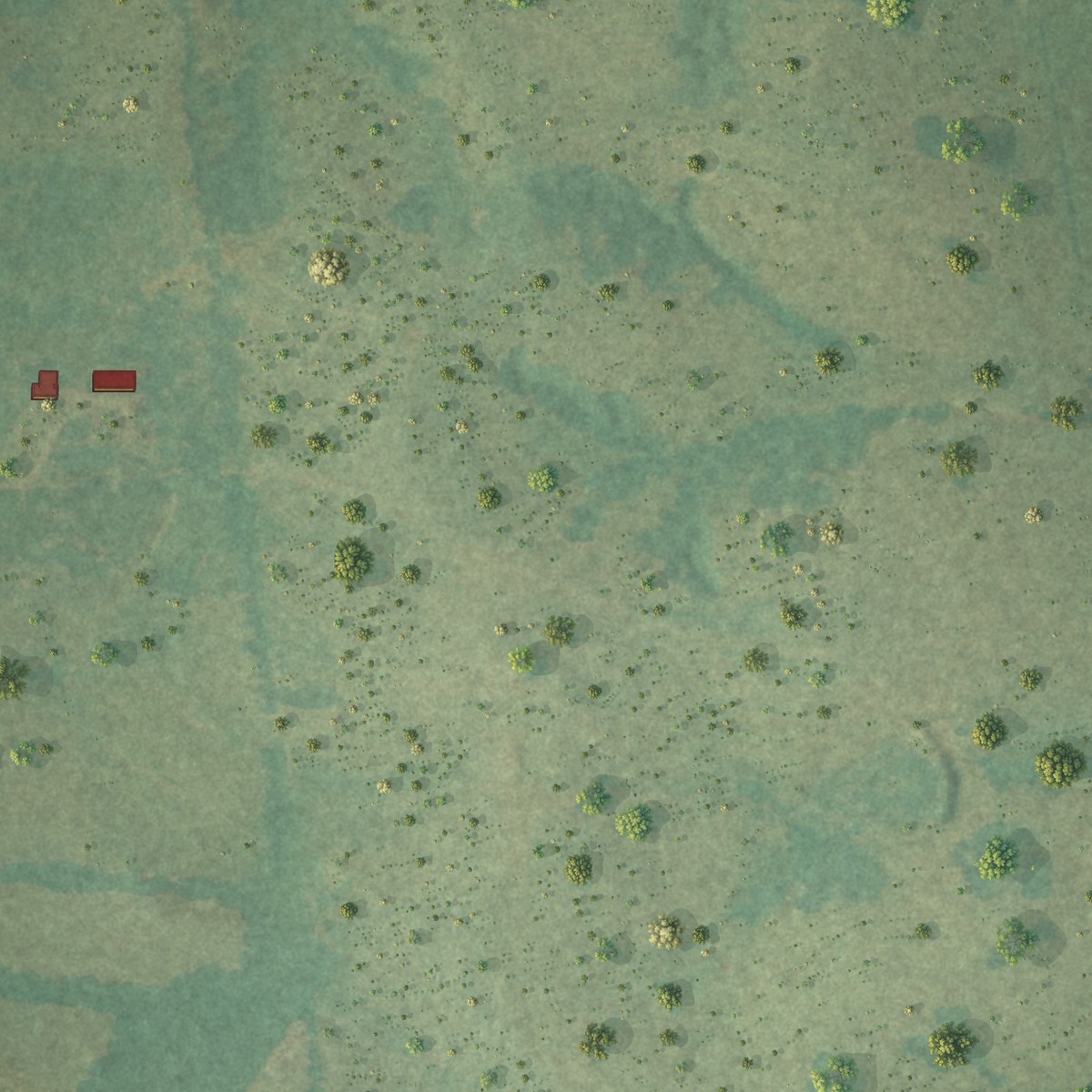 Second close-up of the map of Fitzpatrick, Alabama print showing more streets and buildings