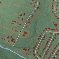 Second close-up of the map of Fivepointville, Pennsylvania print showing more streets and buildings