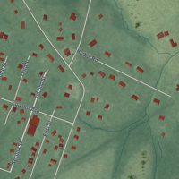 Second close-up of the map of Flagtown, New Jersey print showing more streets and buildings