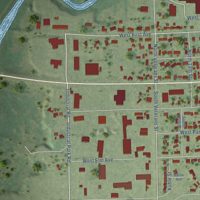 Second close-up of the map of Flandreau, South Dakota print showing more streets and buildings