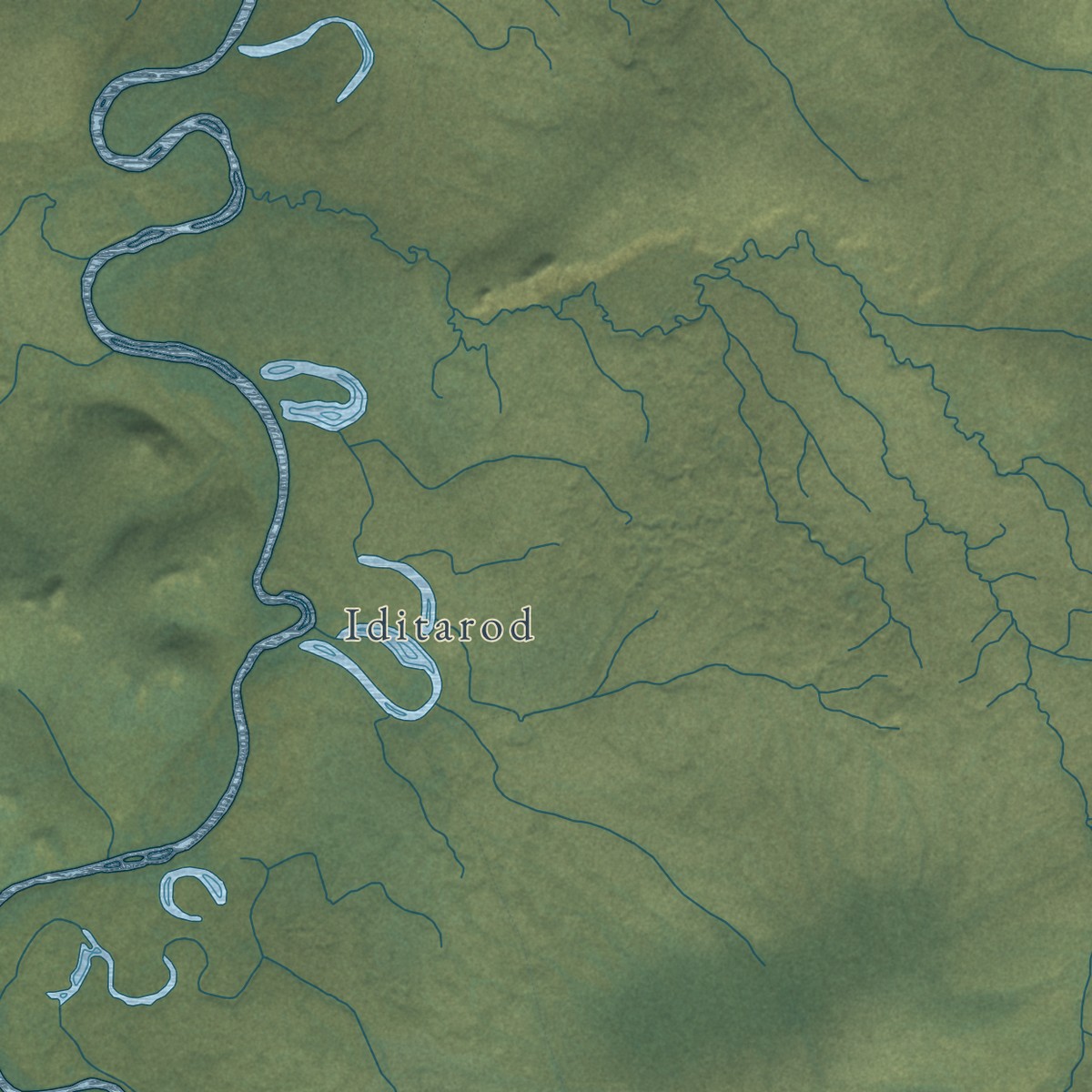 Second close-up of the map of Flat, Alaska print showing more streets and buildings