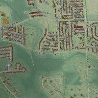 Second close-up of the map of Flat Rock, Michigan print showing more streets and buildings