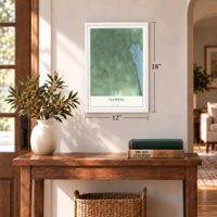 Fleming, New York map, 12 x 18 inch print in a white frame in an entryway