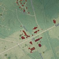 Second close-up of the map of Flemington, Georgia print showing more streets and buildings