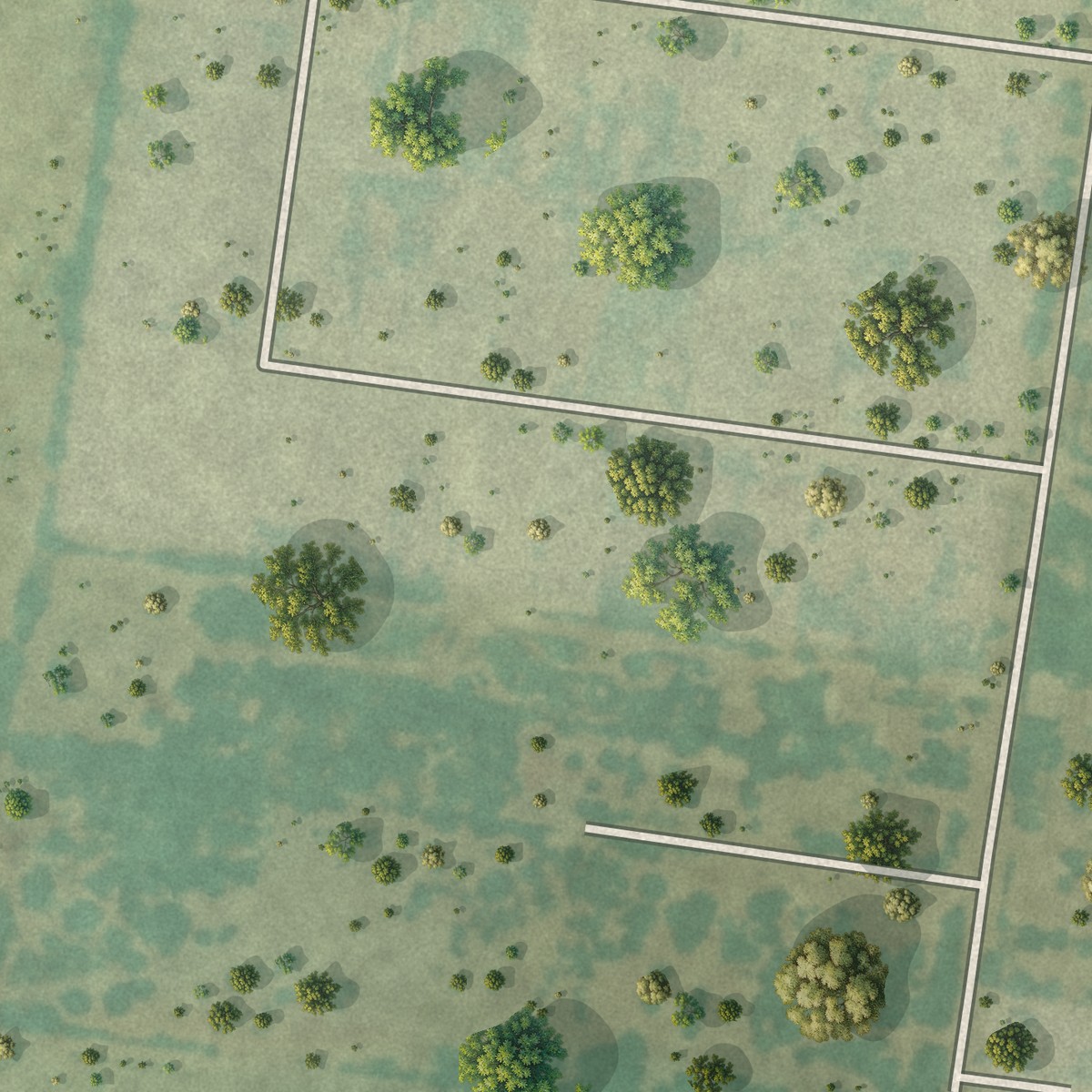 Second close-up of the map of Flor del Rio, Texas print showing more streets and buildings