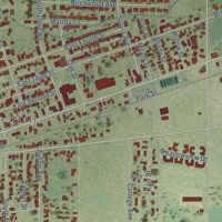 Second close-up of the map of Flora, Illinois print showing more streets and buildings