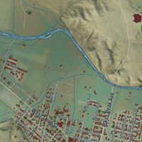 Second close-up of the map of Florence, Colorado print showing more streets and buildings