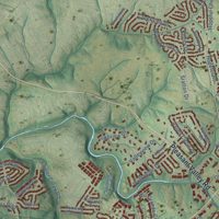 Second close-up of the map of Florence, Kentucky print showing more streets and buildings