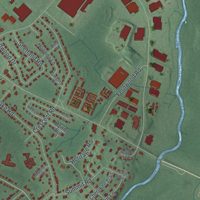 Second close-up of the map of Florham Park, New Jersey print showing more streets and buildings