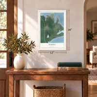 Florida, Missouri map, 12 x 18 inch print in a white frame in an entryway