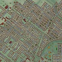 Second close-up of the map of Florissant, Missouri print showing more streets and buildings