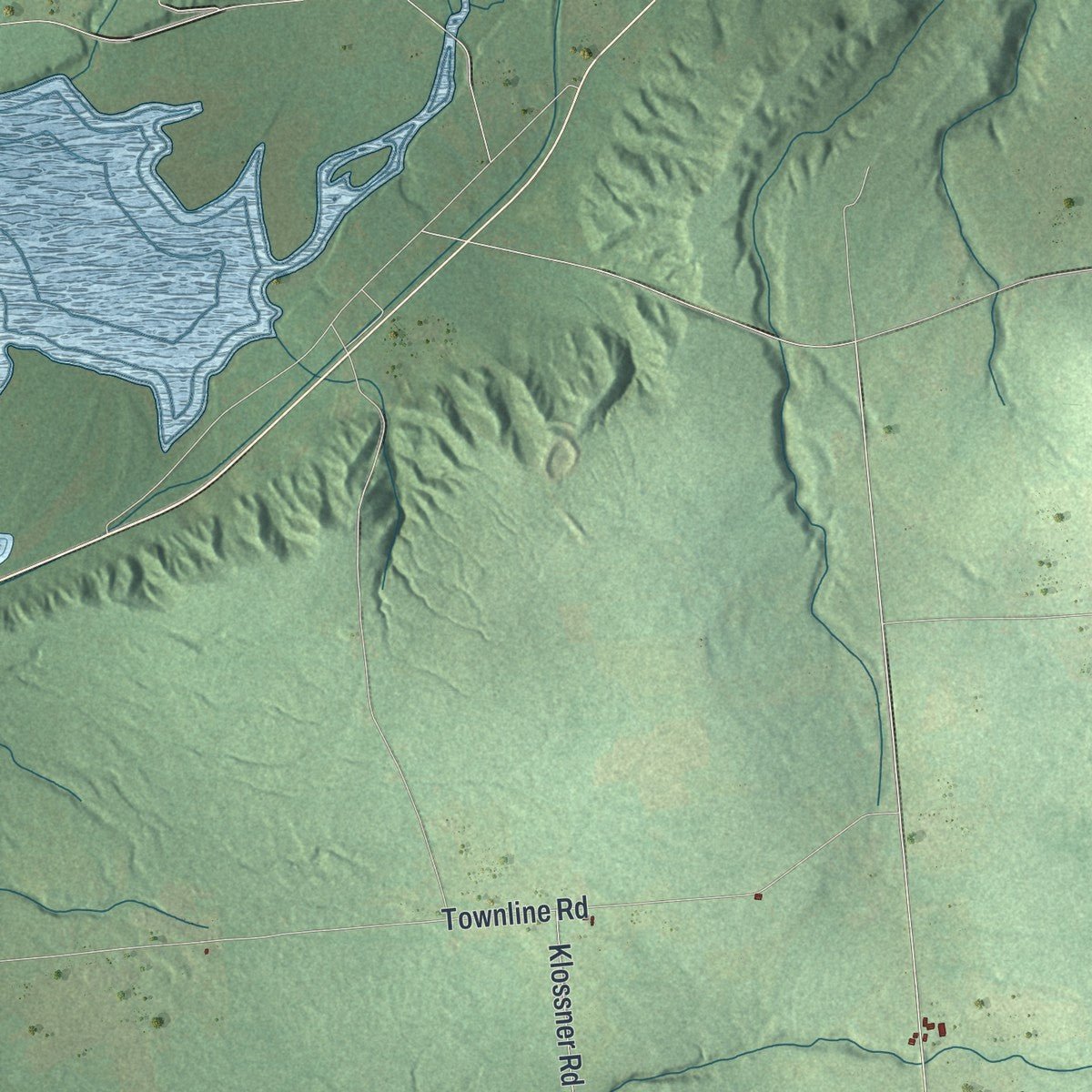 Second close-up of the map of Floyd, New York print showing more streets and buildings