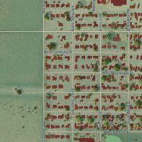 Second close-up of the map of Floydada, Texas print showing more streets and buildings