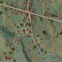 Second close-up of the map of Fly Creek, New York print showing more streets and buildings
