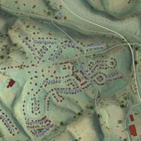 Second close-up of the map of Fogelsville, Pennsylvania print showing more streets and buildings