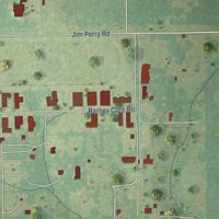 Second close-up of the map of Folsom, Louisiana print showing more streets and buildings