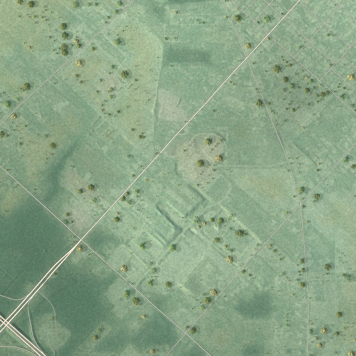 Second close-up of the map of Folsom, New Jersey print showing more streets and buildings