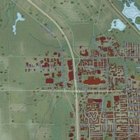 Second close-up of the map of Fond du Lac, Wisconsin print showing more streets and buildings