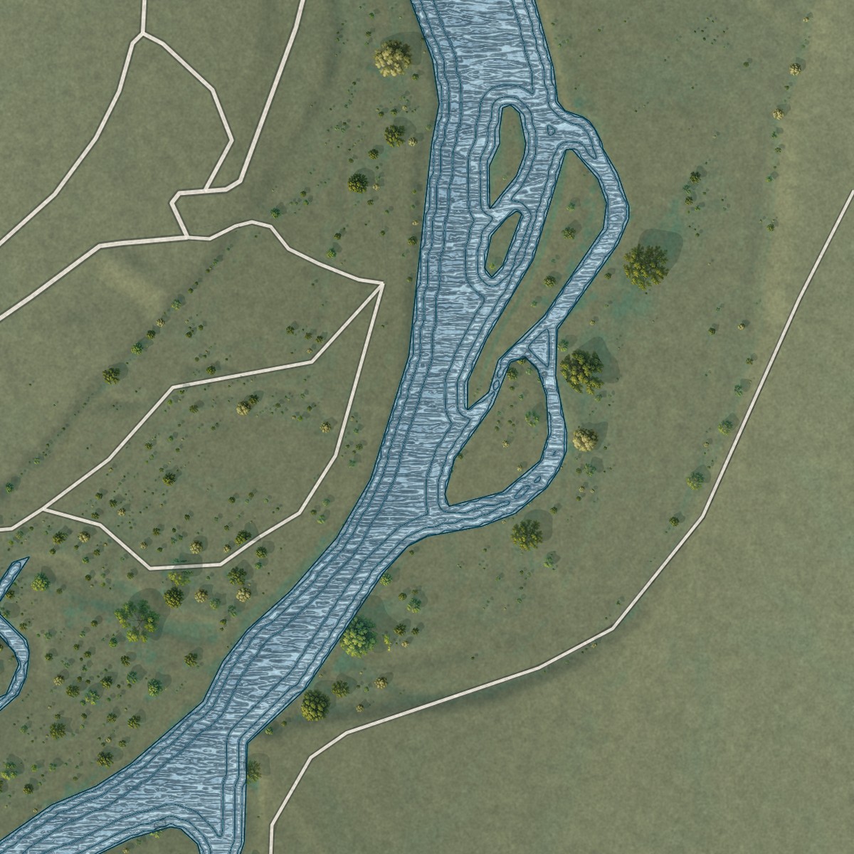 Second close-up of the map of Fontenelle, Wyoming print showing more streets and buildings