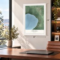 Forada, Minnesota map, 18 x 24 inch print in a white frame in a home office