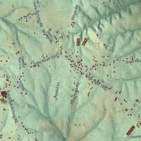 Second close-up of the map of Forbush, North Carolina print showing more streets and buildings