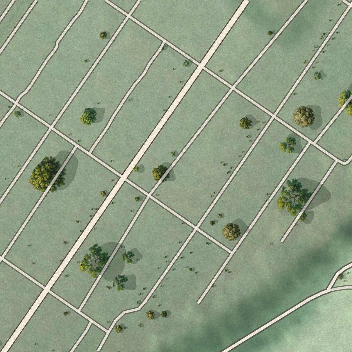 Second close-up of the map of Ford Cliff, Pennsylvania print showing more streets and buildings