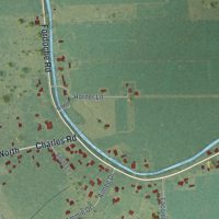 Second close-up of the map of Fordoche, Louisiana print showing more streets and buildings