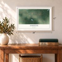 Fordoche, Louisiana map, 12 x 18 inch print in a white frame in an entryway