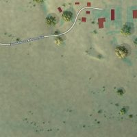 Second close-up of the map of Fords Creek Colony, Montana print showing more streets and buildings