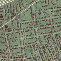 Second close-up of the map of Fords, New Jersey print showing more streets and buildings