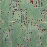 Second close-up of the map of Fordyce, Arkansas print showing more streets and buildings