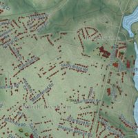 Second close-up of the map of Forest Acres, South Carolina print showing more streets and buildings