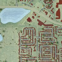 Second close-up of the map of Forest City, Florida print showing more streets and buildings